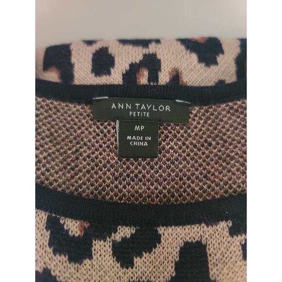 Ann Taylor wool blend leopard sweater dress - medium petite MP - Picture 3 of 4